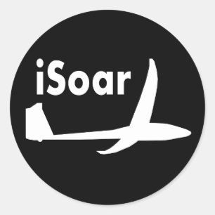 Soar Wit op Zwart Ronde Sticker