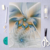 Soaring, Abstract Fantasy Fractal Art With Blue Tissuepapier (Craft)
