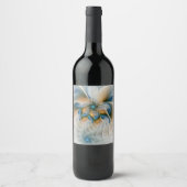 Soaring, Abstract Fantasy Fractal Art With Blue Wijn Etiket (Voorkant)