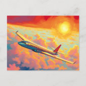 Soaring Airplane - Vibrant Painterly Style Art Briefkaart (Voorkant)