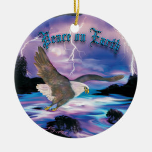 Soaring Bald Eagle Keramisch Ornament
