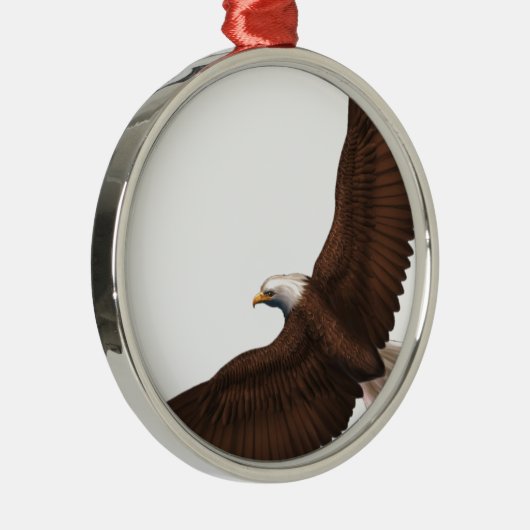 Soaring Bald Eagle Metalen Ornament (Rechts)