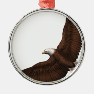 Soaring Bald Eagle Metalen Ornament