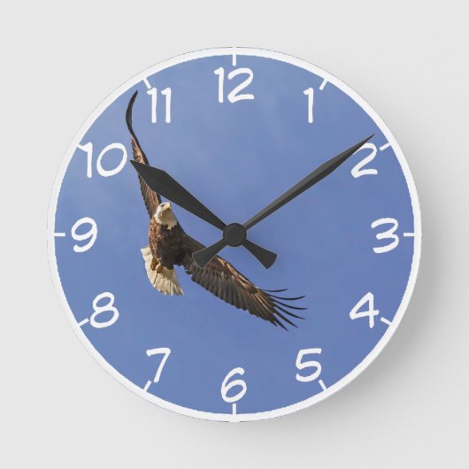 Soaring Bald Eagle Ronde Klok (Voorkant)