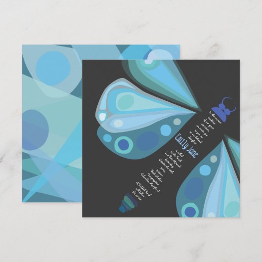 SOARING BUTTERFLY Bat Mitzvah Uitnodiging (Voorkant / Achterkant)