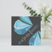 SOARING BUTTERFLY Bat Mitzvah Uitnodiging (Staand voorkant)