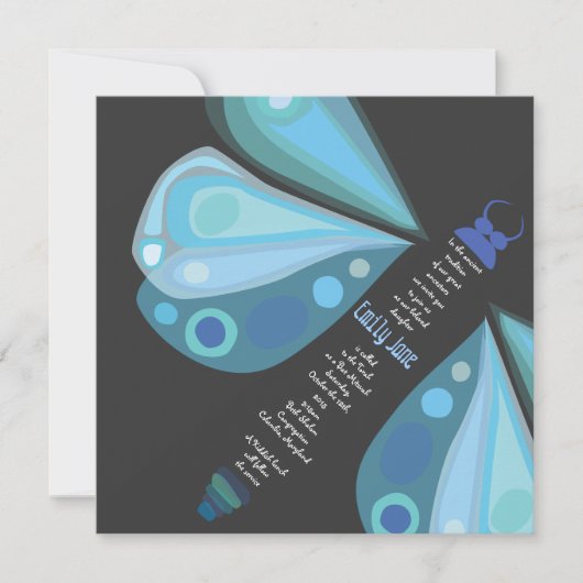 SOARING BUTTERFLY Bat Mitzvah Uitnodiging (Voorkant)