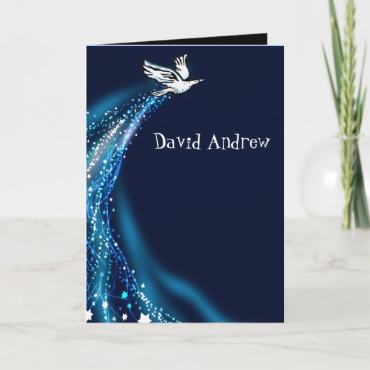Soaring Dove Bat Bar Mitzvah Uitnodiging gevouwen (Voorkant)