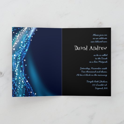 Soaring Dove Bat Bar Mitzvah Uitnodiging gevouwen (Binnen)