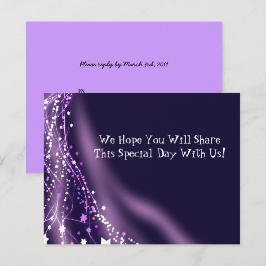 Soaring Dove Bat Bar Mitzvah Uitnodigingskaart RSVP Kaartje (Voorkant / Achterkant)