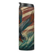 Soaring Duck, Amerikaanse vlag hemel Thermosbeker (Geroteerd rechts)