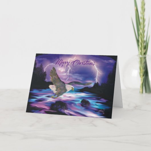 Soaring Eagle die vrede op aarde verspreidt Feestdagen Kaart (Voorkant)
