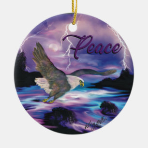 Soaring Eagle Spreiding Peace Keramisch Ornament