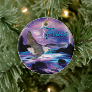 Soaring Eagle Spreiding Peace Keramisch Ornament