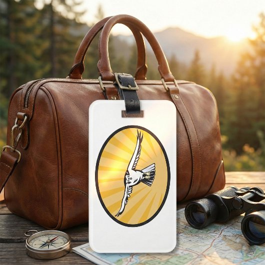 Soaring Falcon Bold Bird of Prey Bagagelabel