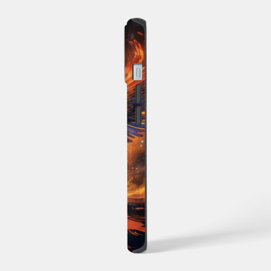 Soaring Flames: Epic Eagle op Fire Telefoonhoesje iPhone 15 Case (Linkerkant)
