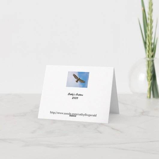 Soaring Hawk Note-Kaart Kaart (Achterkant)