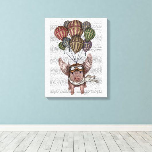 Soaring Pig Canvas Afdruk (Insitu (Houten vloer))