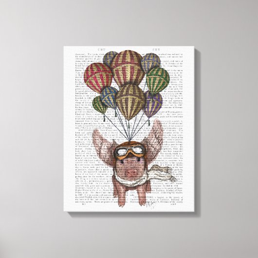 Soaring Pig Canvas Afdruk (Voorkant)