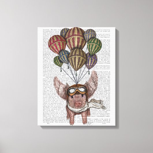 Soaring Pig Canvas Afdruk (Voorkant)