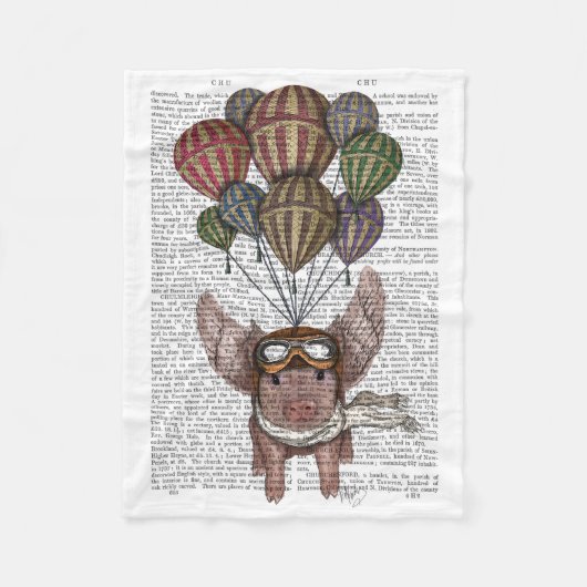 Soaring Pig Fleece Deken (Voorkant)