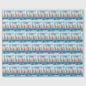 Soaring Seagulls With Sailboat Regatta Cadeaupapier (Vlak)