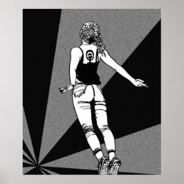 Soaring Woman - Feminist Black & White Graphic Art Poster