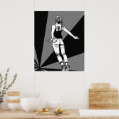 Soaring Woman - Feminist Black & White Graphic Art Poster (Keuken)