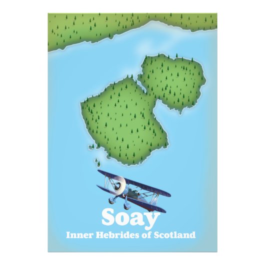 Soay Inner Hebrides of Scotland-kaart Foto Afdruk (Voorkant)