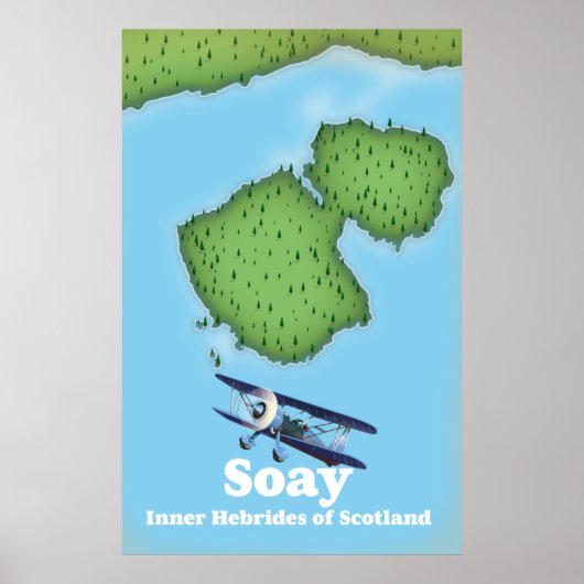 Soay Inner Hebrides of Scotland-kaart Poster (Voorkant)