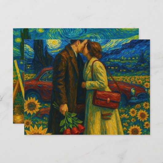 sob uma musa estrelada - under a starry muse briefkaart (Voorkant / Achterkant)