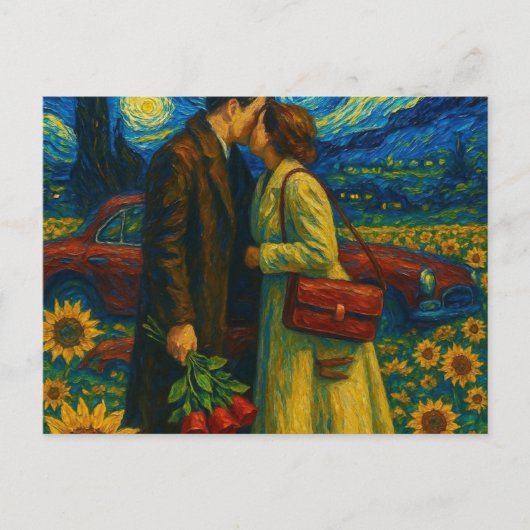 sob uma musa estrelada - under a starry muse briefkaart (Voorkant)