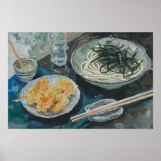 Soba Noedels en Garnalen Poster (Voorkant)
