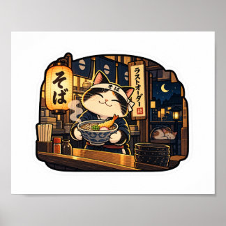 Soba Shop Kat — Laatste Bestelling Poster | Japans