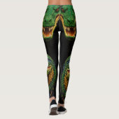 "Sobek's Serenity: Abstract krokodillenhoofd Tatto Leggings (Achterkant)