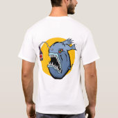 Sober124-logo met gevaarlijke hengel op de achterk t-shirt (Achterkant)