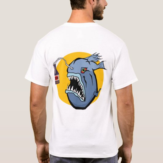 Sober124-logo met gevaarlijke hengel op de achterk t-shirt (Achterkant)