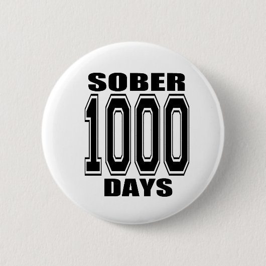 SOBER 1000 DAGEN ZWART RONDE BUTTON 5,7 CM (Voorkant)