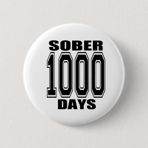 SOBER 1000 DAGEN ZWART RONDE BUTTON 5,7 CM