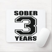 Sober 3 jaar zwart op wit muismat (Met muis)