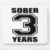 Sober 3 jaar zwart op wit muismat (Voorkant)