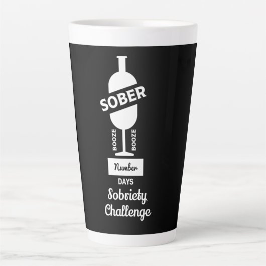 Sober AF Alcoholic Addication Recovery Latte Mok (Voorkant)