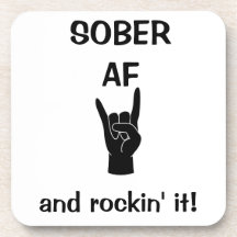 Sober AF Onderzetters set of 6, Addication Recover