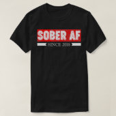 Sober AF sinds 2018 3e jaar Alcoholics Sponsor T-shirt (Design voorkant)