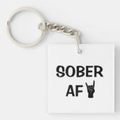 Sober AF-Sleutelhanger, Disdication Recovery Gift Sleutelhanger (Voorkant)