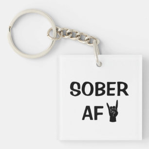 Sober AF-Sleutelhanger, Disdication Recovery Gift Sleutelhanger