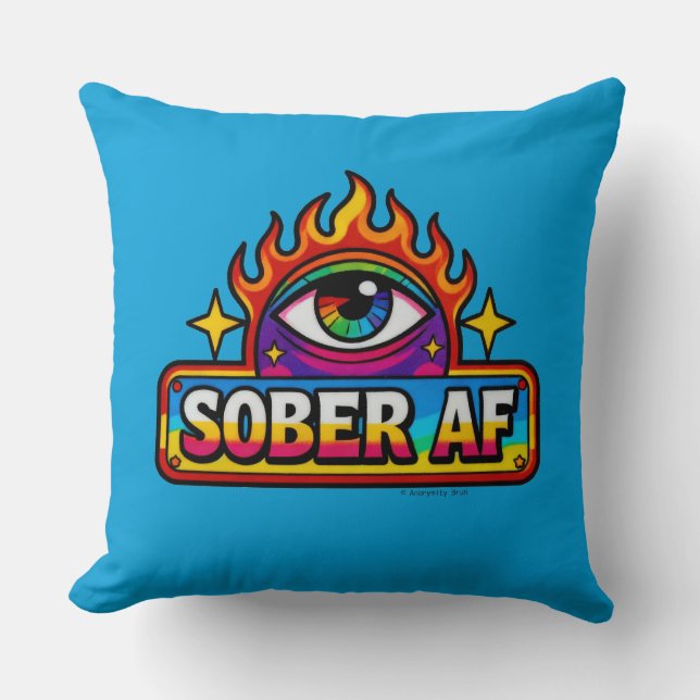 Sober AF - Throw Pillow Kussen (Voorkant)