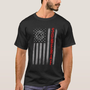 SOBER AF US Flag Support SobrightWant, herstel T-shirt
