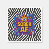 Sober AF - Zebra Pattern -  Servet (Voorkant)