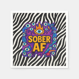 Sober AF - Zebra Pattern -  Servet